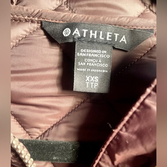 NWT Athleta whisper featherless Brown lightweight recycle puffer jckt Parka XXS - Picture 6 of 6
